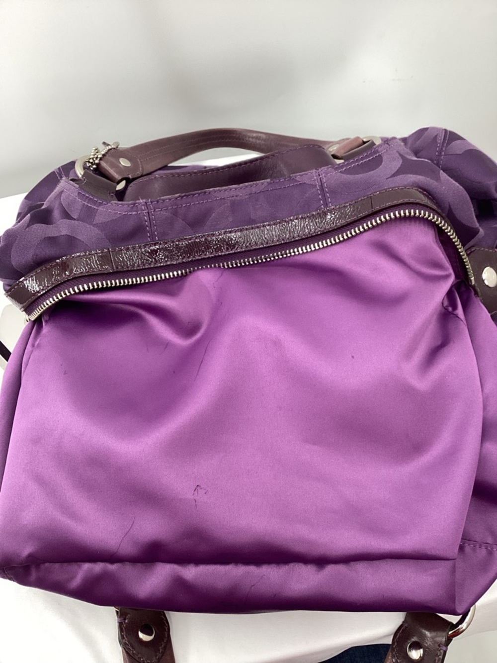 Y2K Coach Madison Maggie Purple Signature Shoulder Bag - Picture 11 of 16